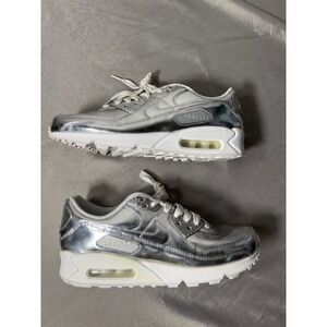 Nike Air Max 90 SP Chrome Metallic Silver Sneakers CQ6639-001 Womens 9